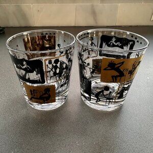 Vintage Mid Century “Mourning After” Cocktail Glasses – Set of 2 🍸😂 Atomic Bar